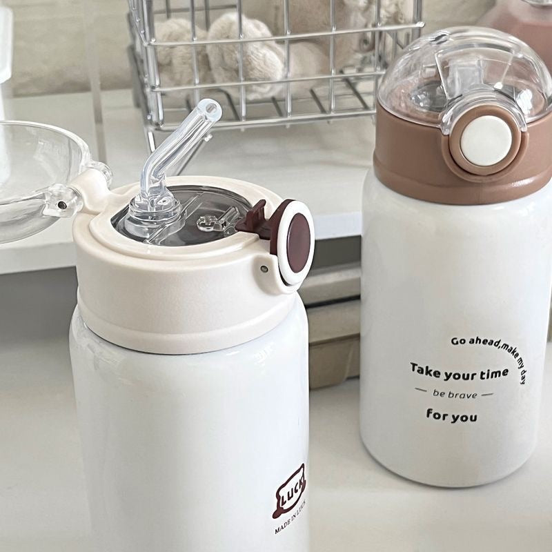 Damen Isoliertrinkflasche mit innovativem Klappdeckel und praktischem Griff Brehn