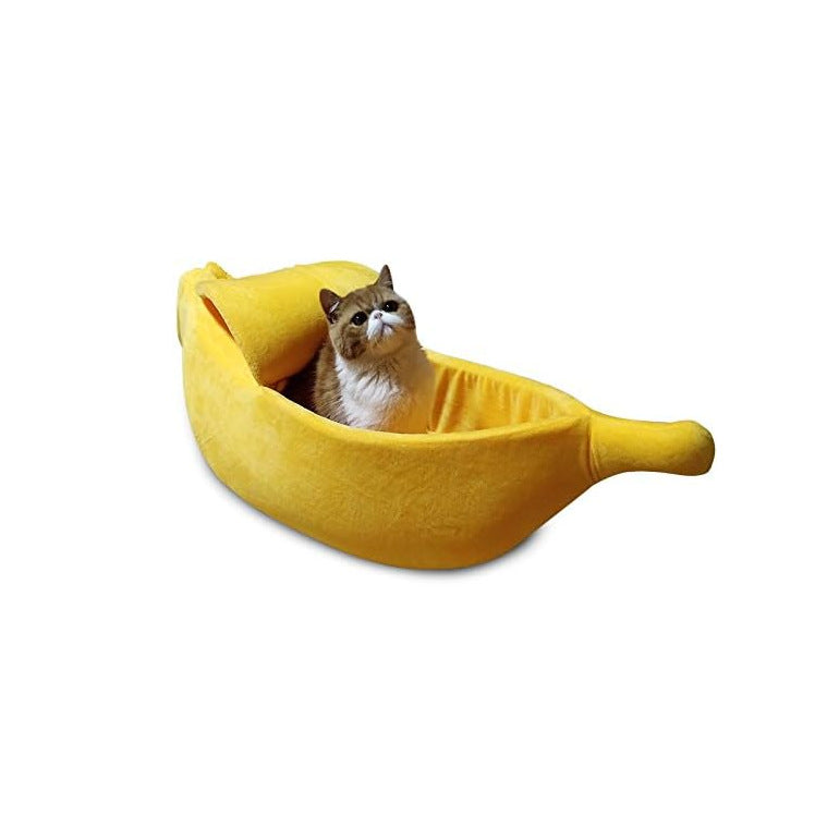 Banana-förmiges gemütliches Katzenbett Hundebett