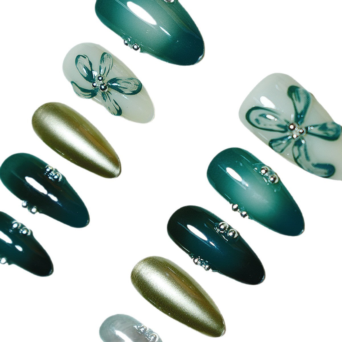 Premium Künstlerische Press-On Nail Set Brehn
