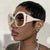Damen oversized Sonnenbrille mit futuristischem Design Brehn