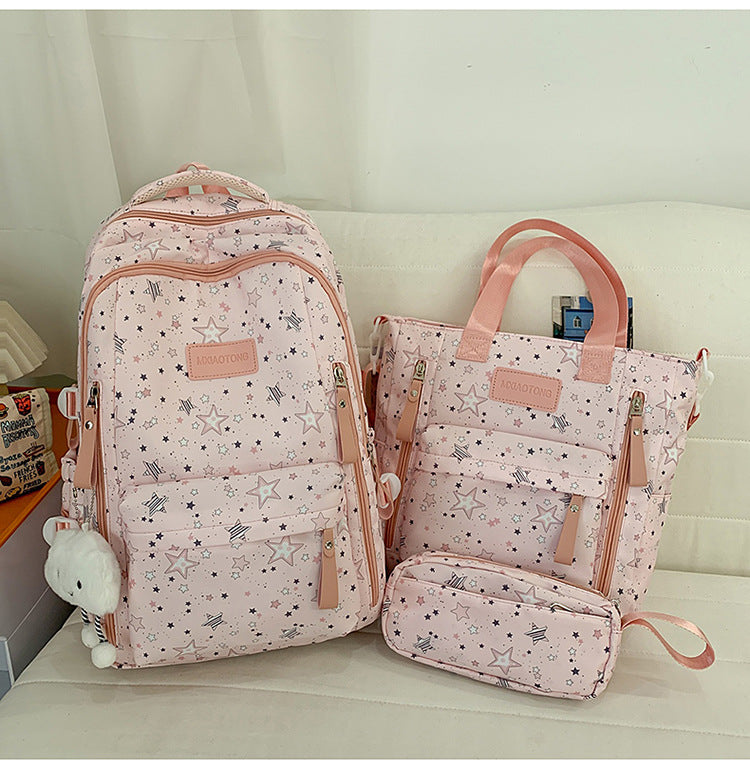 Sternbedruckter Multipurpose Schulrucksack und Tragetaschen-Set Brehn