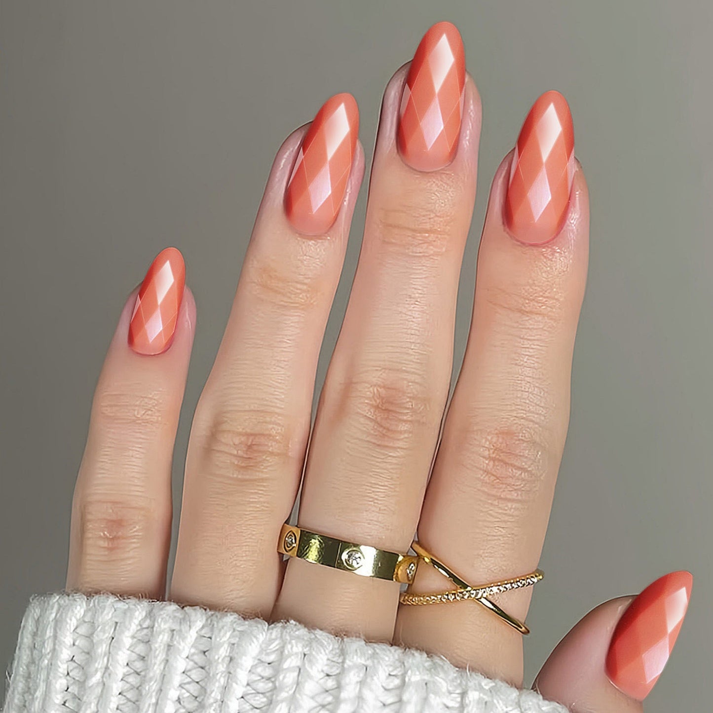 Diamantförmige Glänzende Nail Extensions Brehn