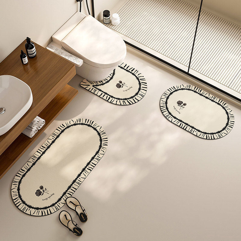 Elegantes Floraldesign-Badematten-Set Brehn