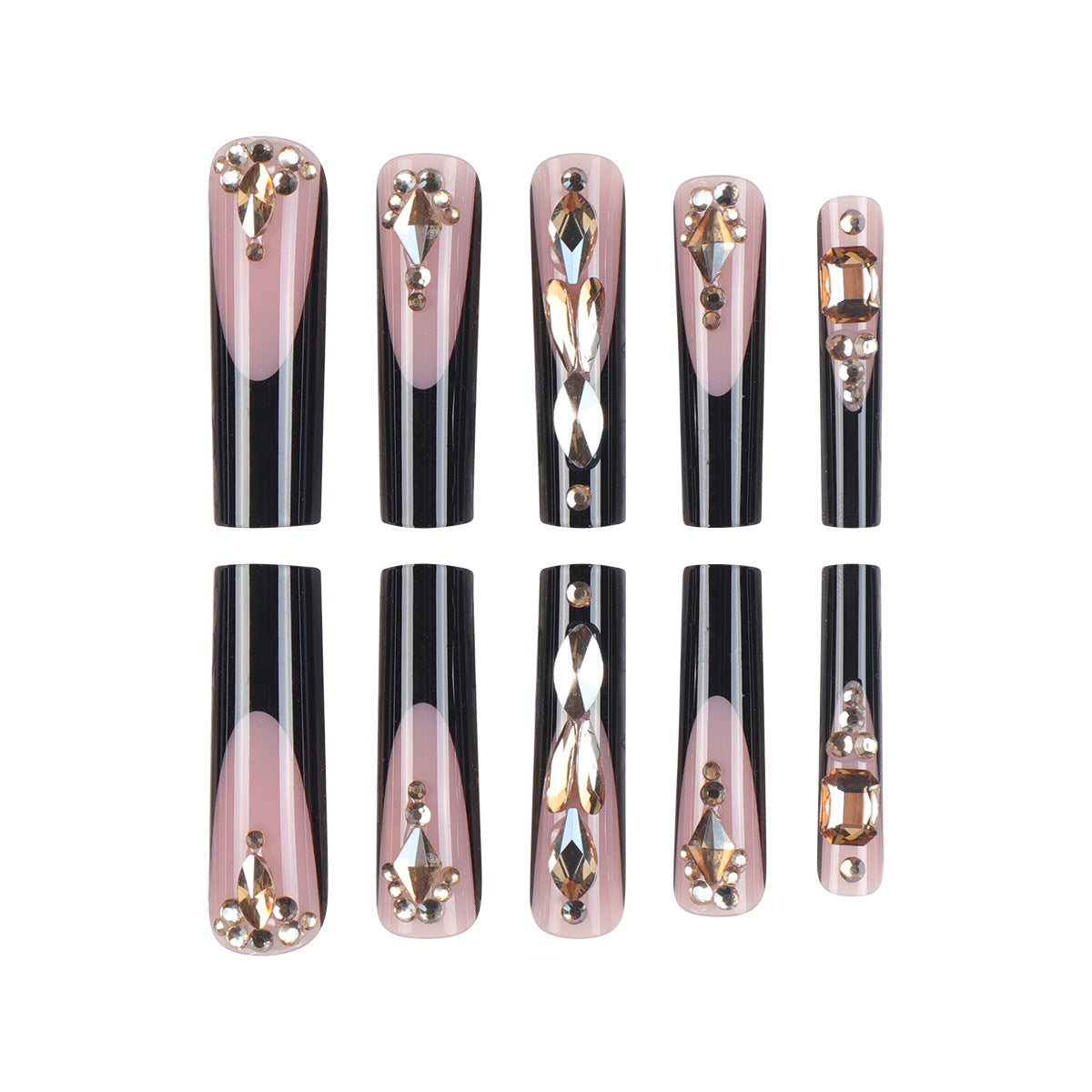 Luxus mit Rhinestones verzierten Stiletto Press-On Nägel Brehn