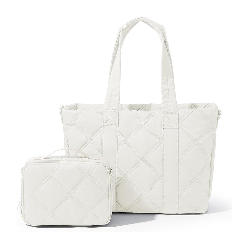 Elegante und Vielseitige Stoffhandtasche mit Abnehmbarem Kosmetiktäschchen Brehn
