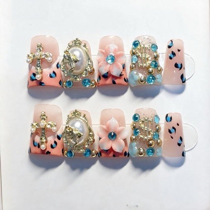 Dekoratives 3D Press-On Nagelkunst Set