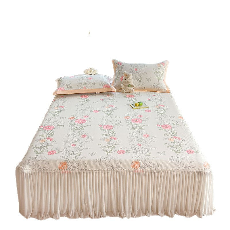 Damen Elegantes und dekoratives Bettüberwurf-Set mit fröhlichem Blumenmuster Brehn