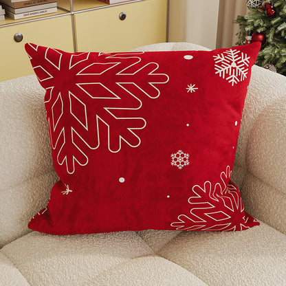 Festive Buffalo Plaid Santa Face Decorative Pillow Cover with Concealed Zipper