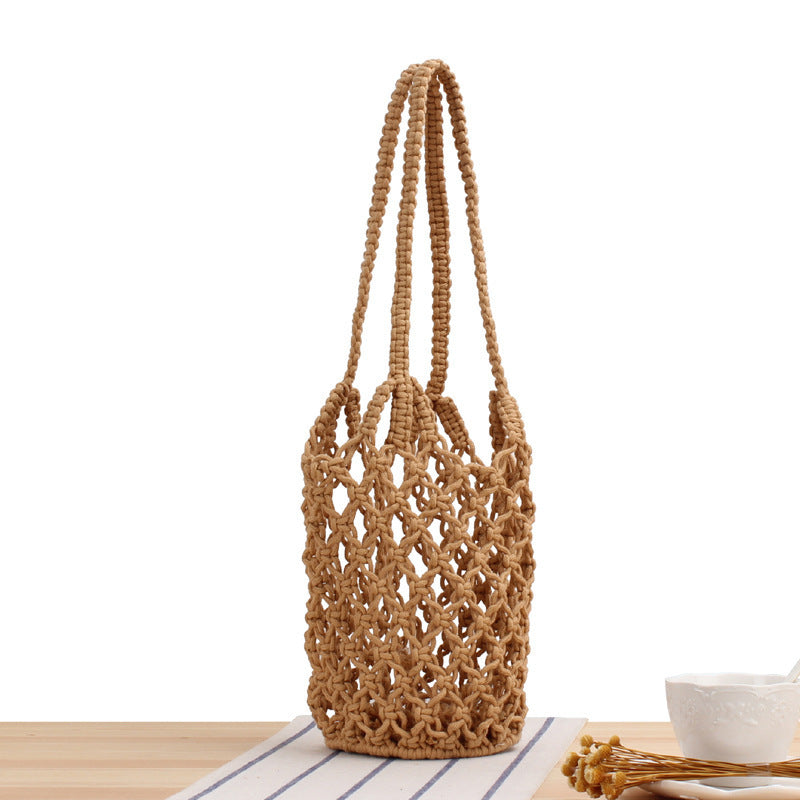 Handtasche Aus Handgeknüpftem Naturmaterial mit Luftiger Struktur Brehn