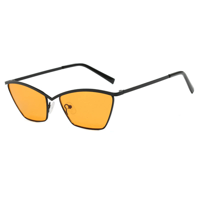Damen modische Cat-Eye Sonnenbrille mit elegantem Metallgestell Brehn