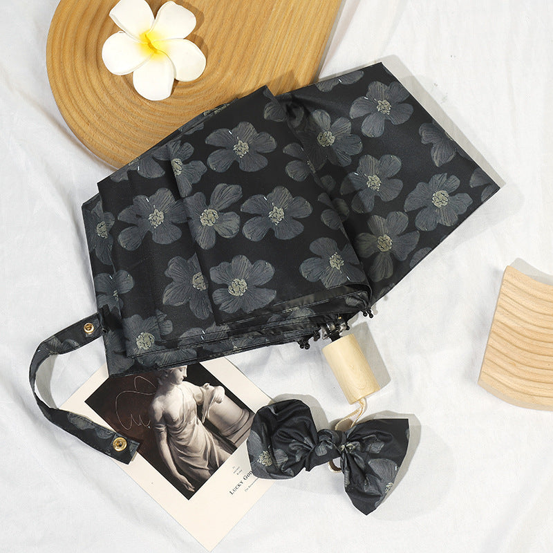 Damen Mini Faltregenschirm mit elegantem Blumendruck Brehn