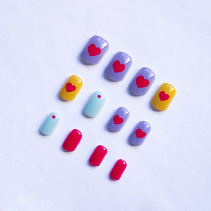 Künstlerisches Herz-Muster Nagelkunst Set