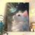 Verzaubernder Katzen- und Schmetterlings-Kunstdruck Brehn