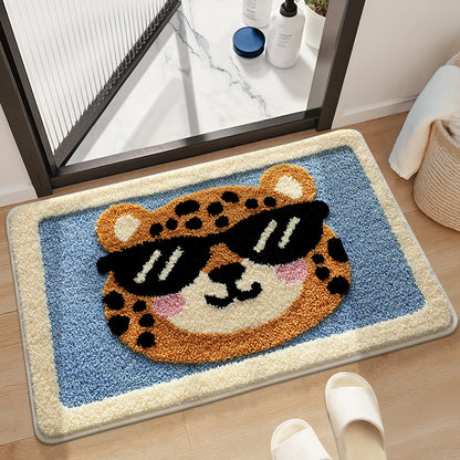 Verspielt Leopardengesicht Badezimmermatte