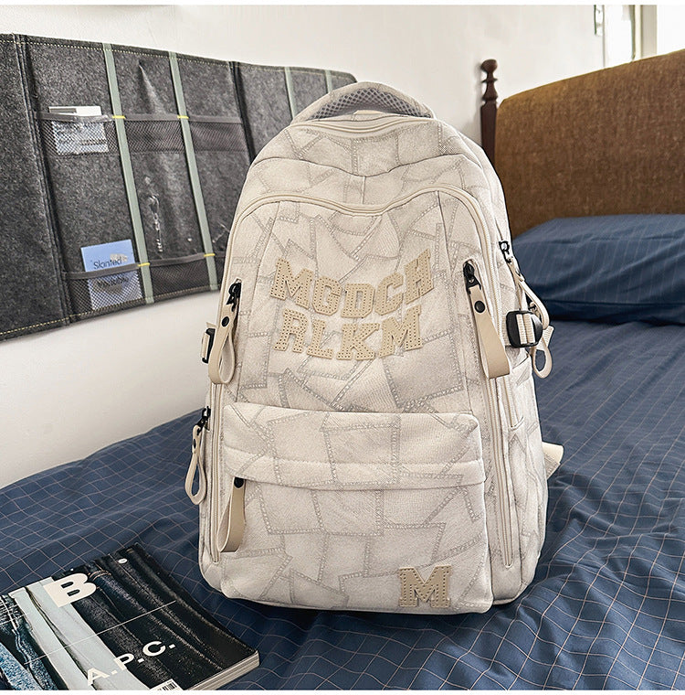 Lässiger Multi-Compartment Leder Schulrucksack