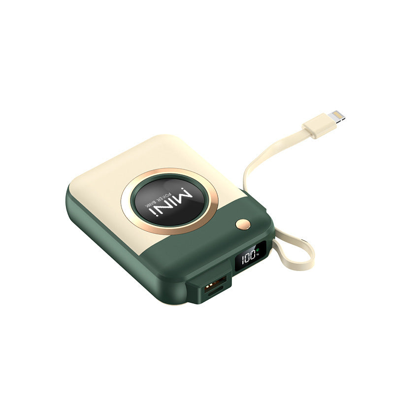 Tragbare Mini-Powerbank mit Integriertem Ladekabel und Innovativem Design Brehn