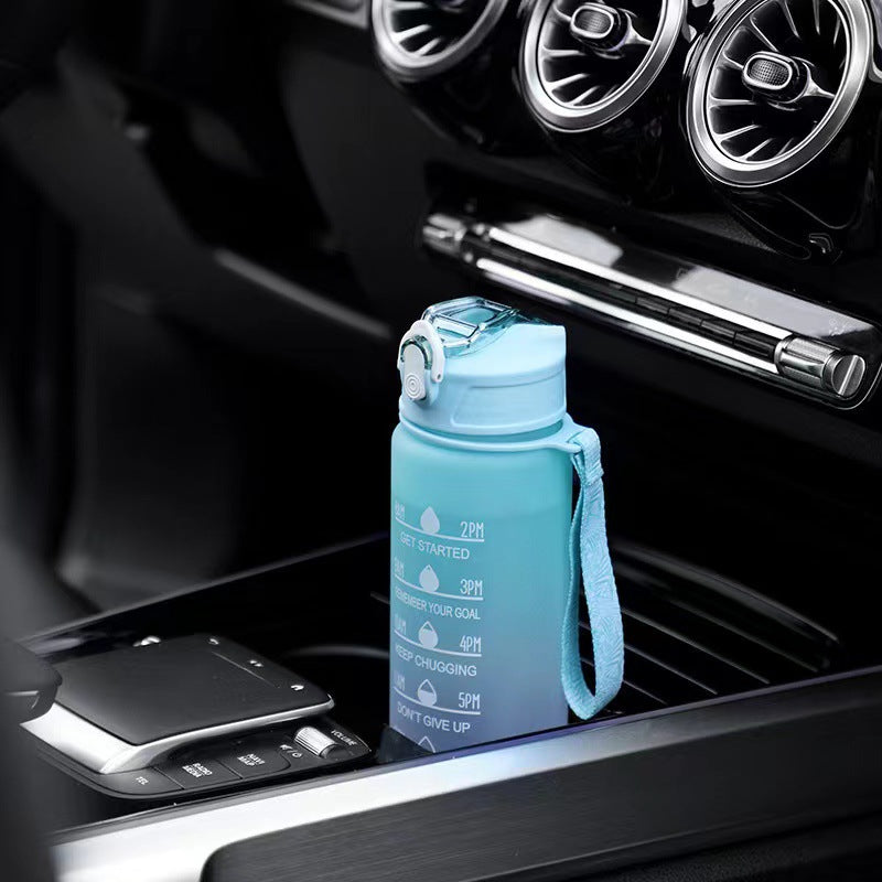 Damen Motivierende Wasserflasche mit Zeitmarkierungen Brehn