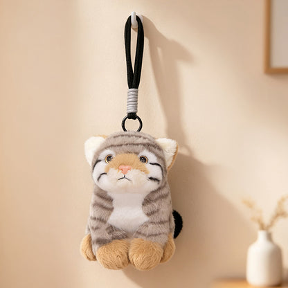 Plüsch Schneeleopard Taschenanhänger mit weichem Kunstfell und abnehmbarem Riemen Brehn