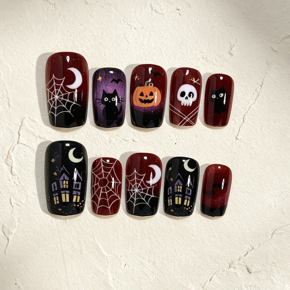 Halloween-Themen Press-On Nagelkunst Brehn