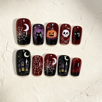 Halloween-Themen Press-On Nagelkunst Brehn