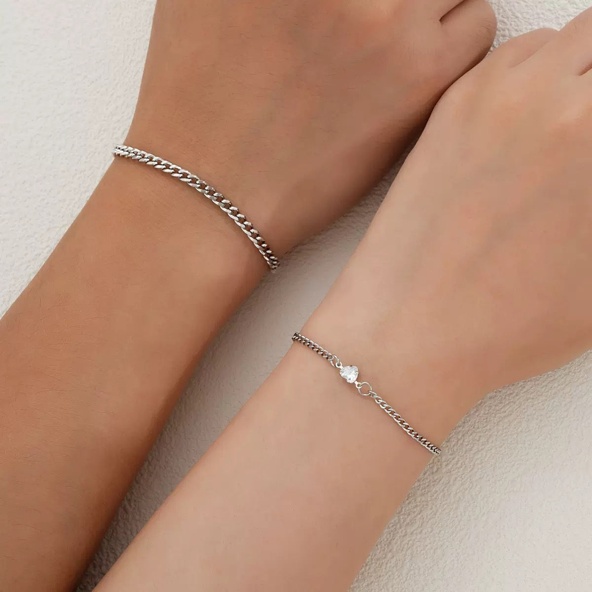 Zarte geflochtene Silberkette Armband Brehn