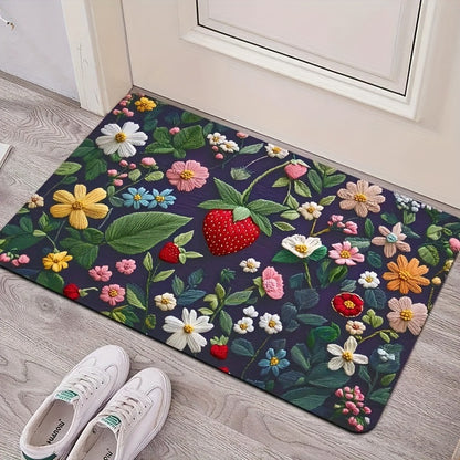 Bestickte florale Küchenmatte