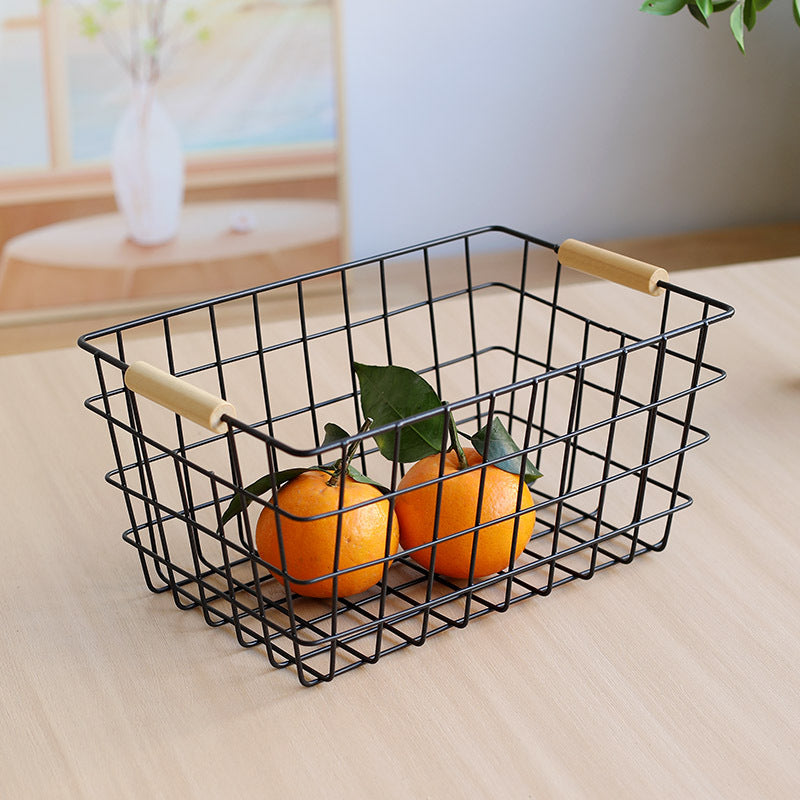 Unisex Drahtaufbewahrungskorb mit ergonomischen Holzgriffen Brehn