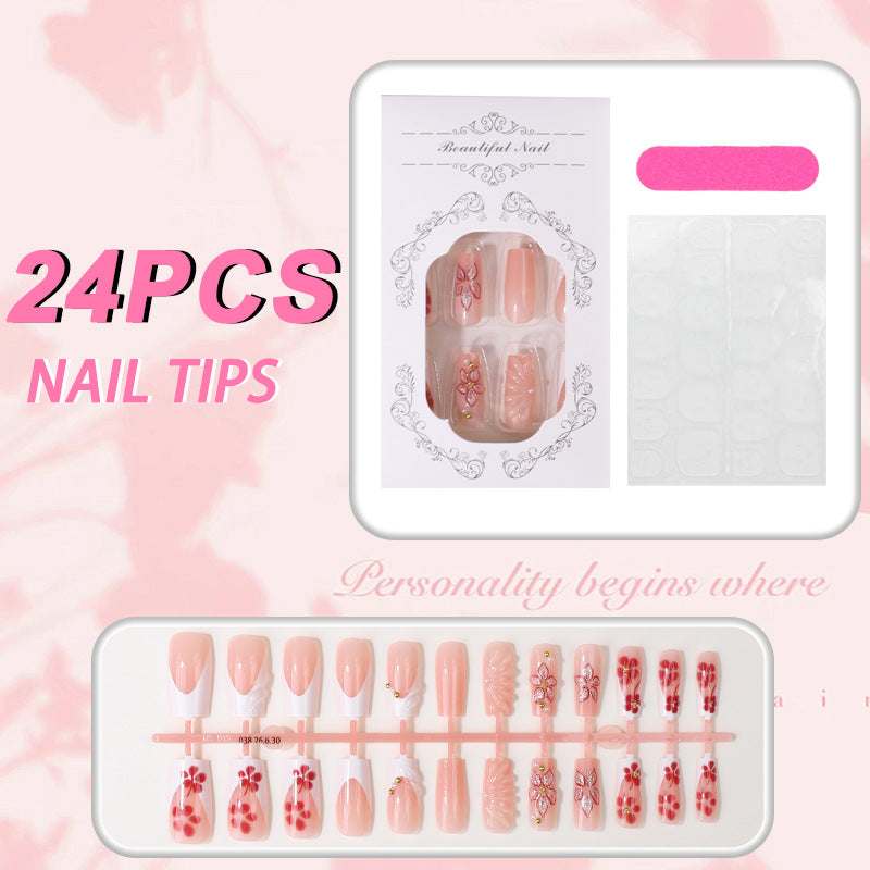 Blumenmuster Press-On Nagelspitzen Set Brehn