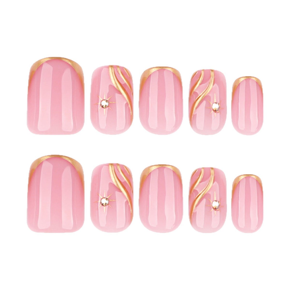 Künstliche Nagelkunst mit glamourösen goldenen Akzenten Brehn