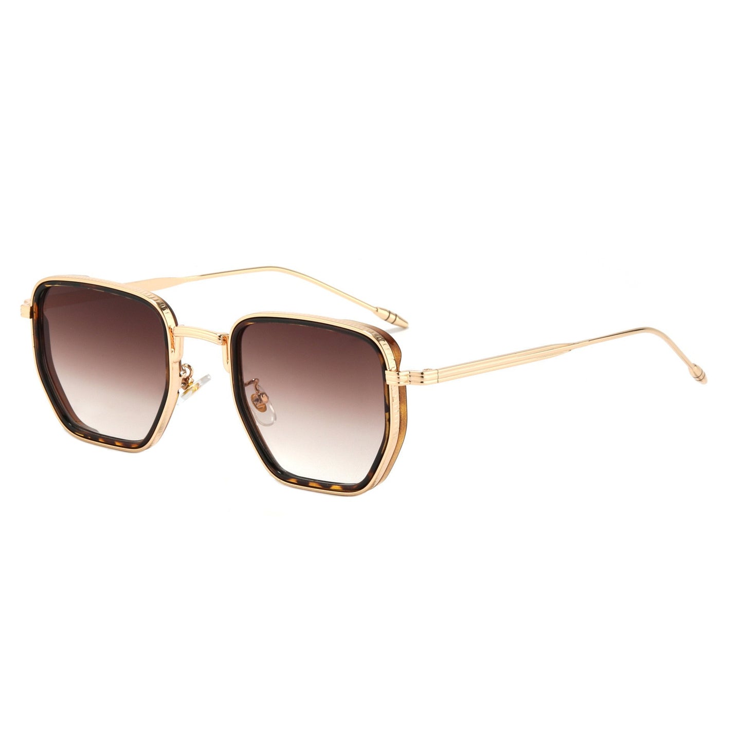 Damen Quadratische Designer Sonnenbrille mit modischem Metallrahmen Brehn