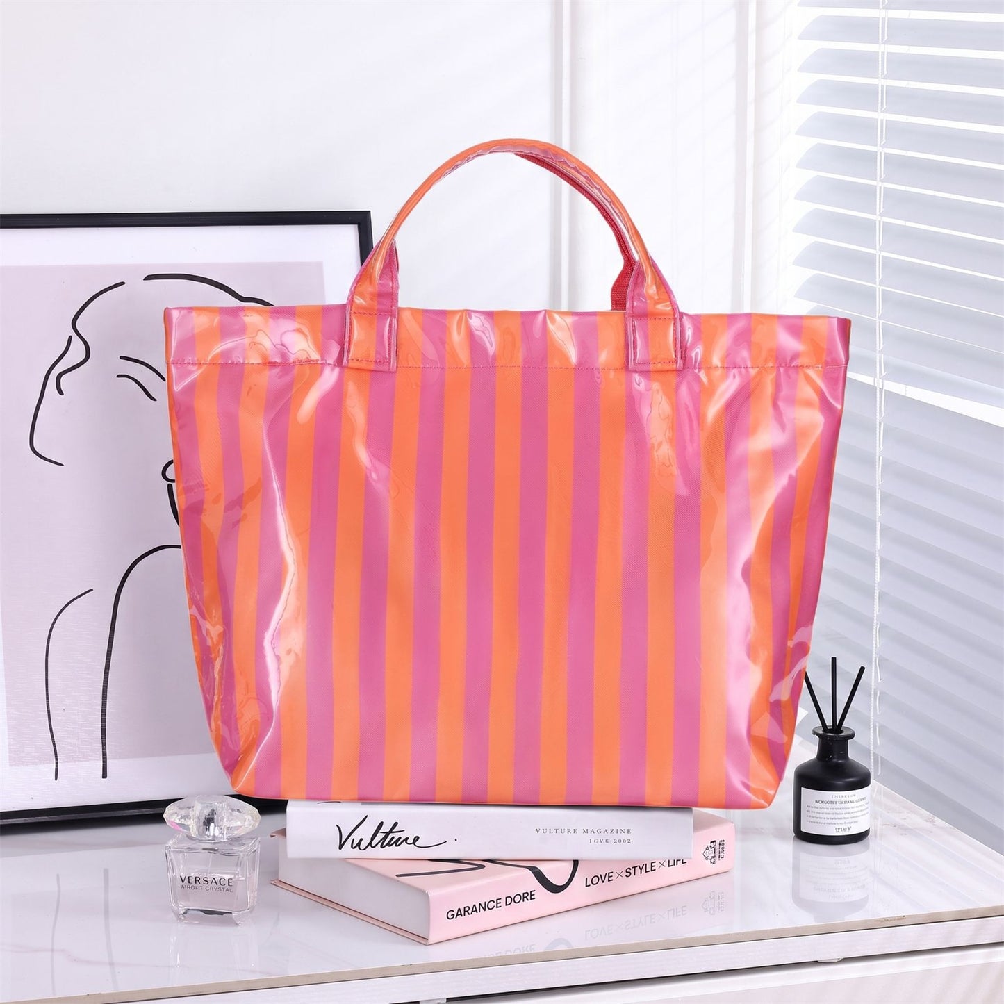 geräumige Stripe Strandtasche Brehn