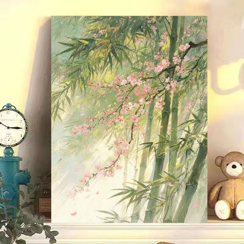 Serene Bambus und Kirschblüten Wandkunst Brehn