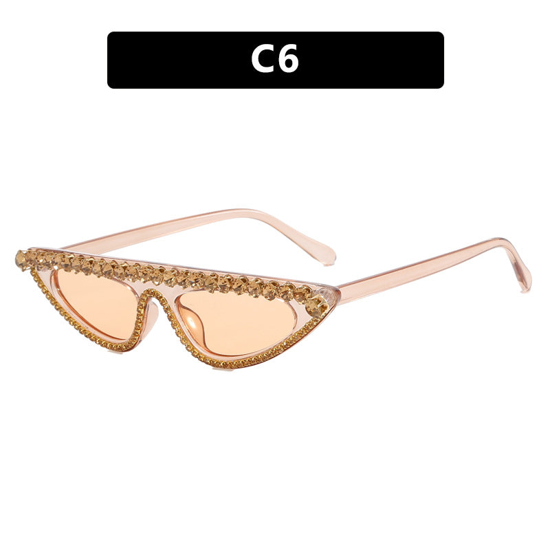 Damen Designer-Sonnenbrille im stilvollen Cat-Eye-Design mit glitzerndem Rahmen Brehn