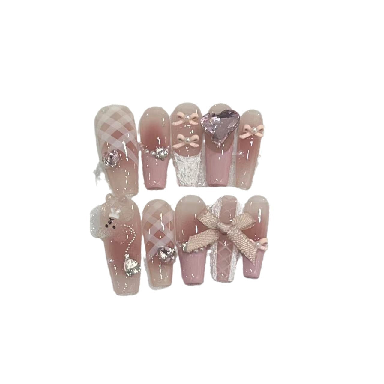 Artisan Floral Verziert Press-On Nagel Set Brehn