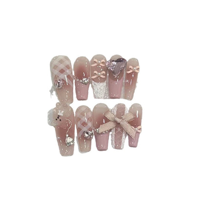 Artisan Floral Verziert Press-On Nagel Set Brehn