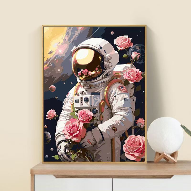 Astronaut Blumen Kunst Druck Brehn