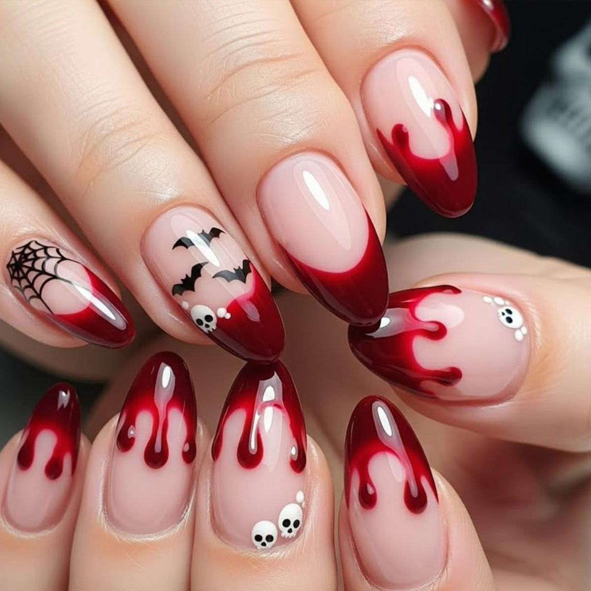 Gothic-Themed Bloody Nail Art Extensions Brehn