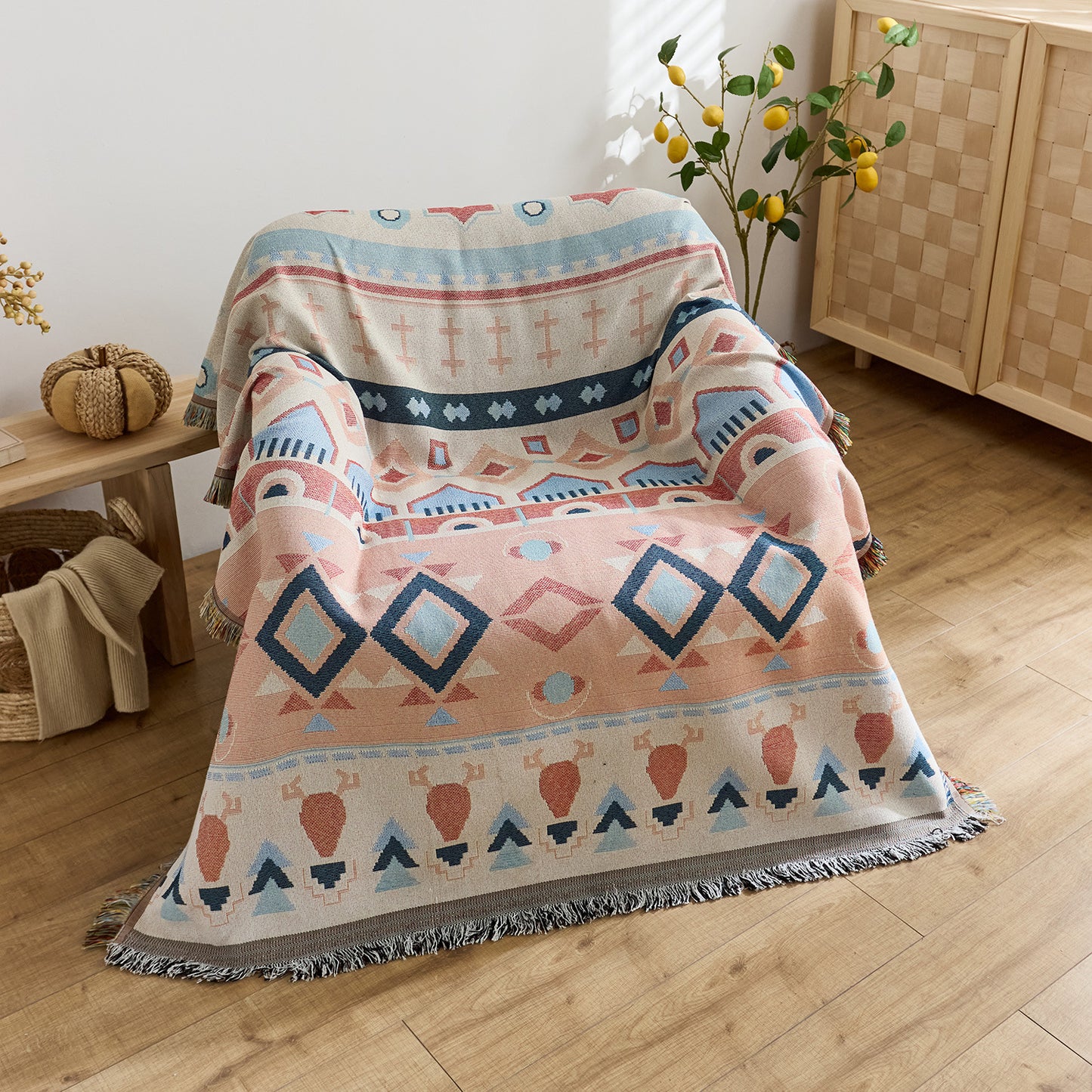 Künstlerische Jacquard-Wurfdecke