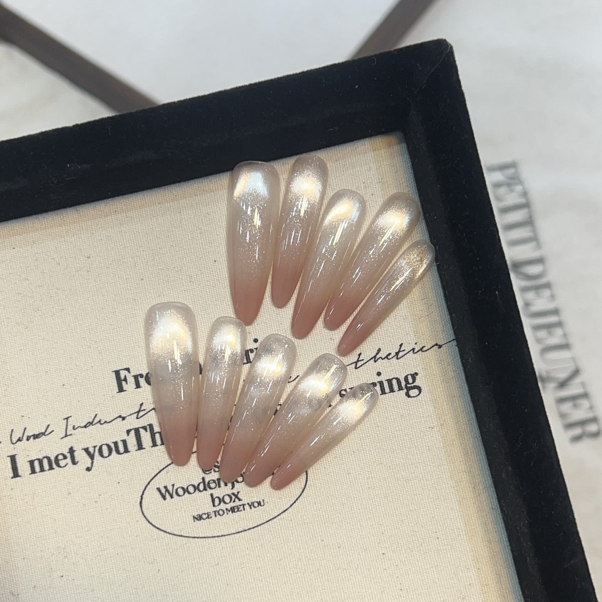 Stiletto Press-On Nail Set mit Glitterfinish Brehn