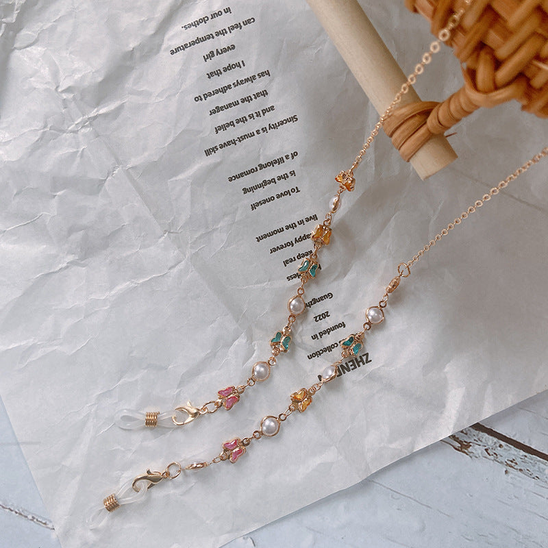 Elegante Brillenhalterkette mit Bunten Perlen und Stilvollen Anhängern Brehn