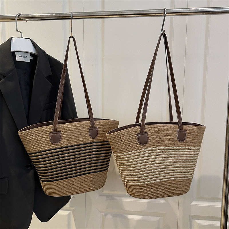Stilvolle Strohtasche Strandtasche Brehn