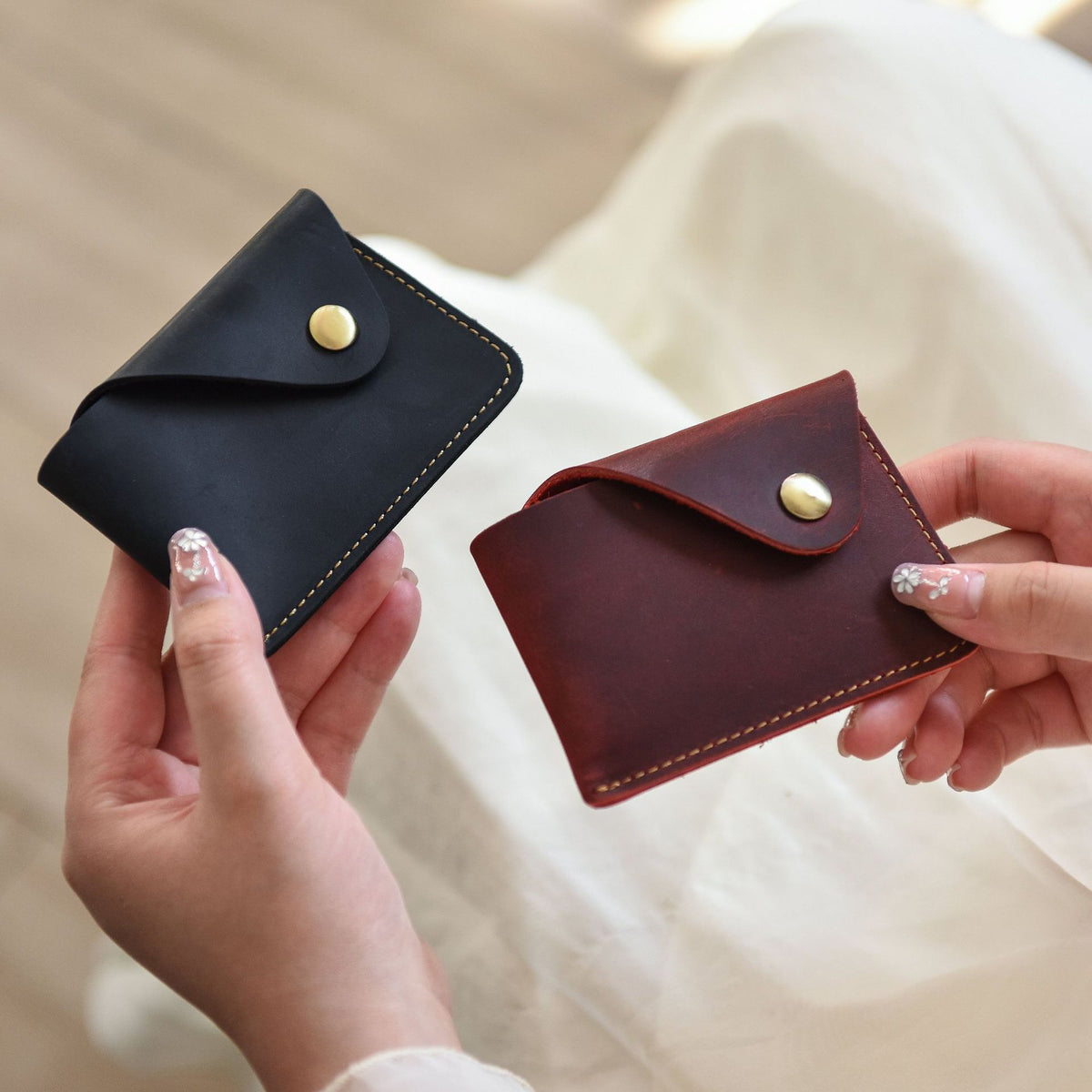 Stylische Leder Kartenbörse