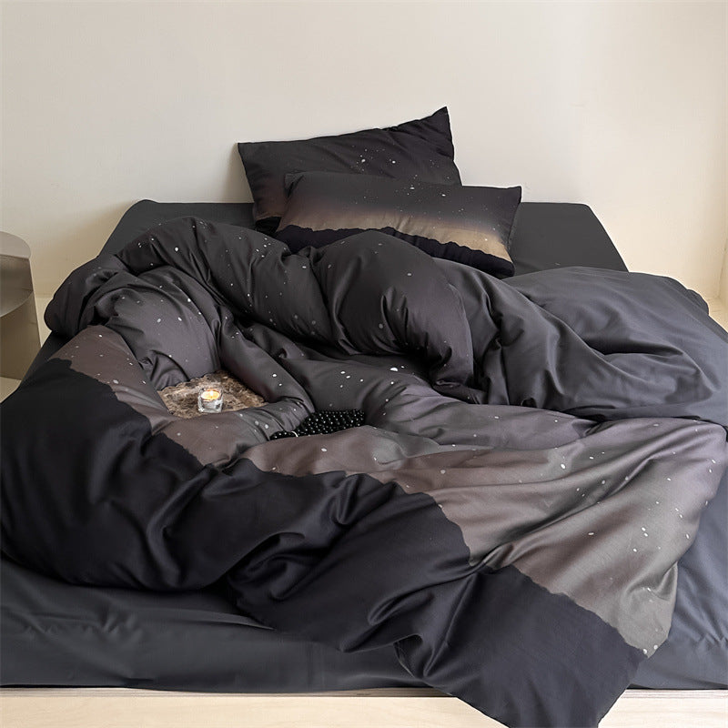 Gepunktete Bettwäschegarnitur aus Baumwoll‑Satin mit extra weichem Griff