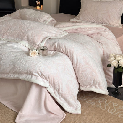 Luxus Jacquard Blumenduvetbezug und Kissenbezüge
