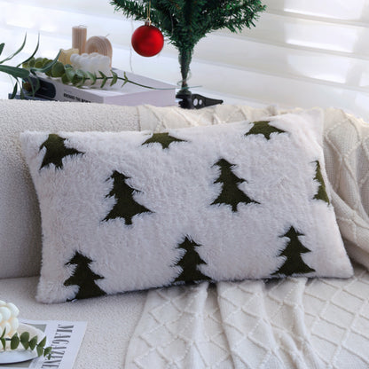 Rechteckiges Plüsch‑Wohnkissen mit Tannenbaum‑Tufting Brehn