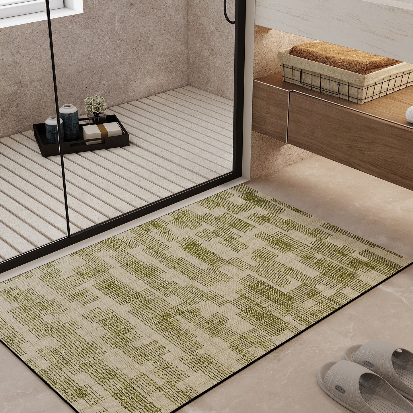 Geometrisches Muster Badematte Brehn