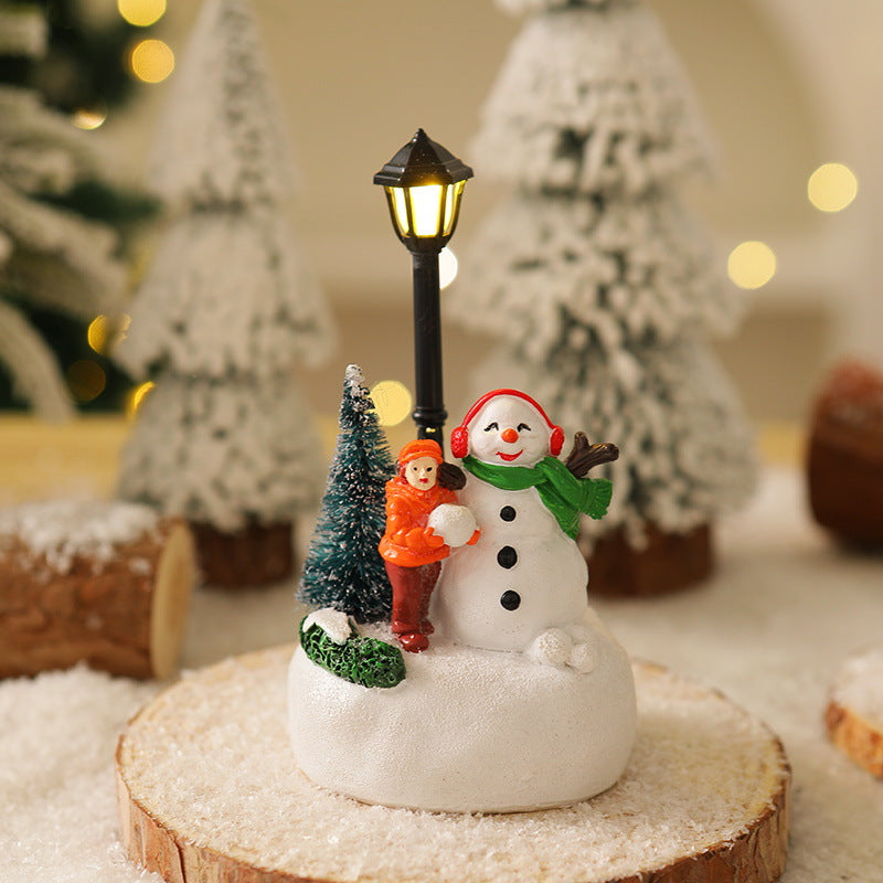 Beleuchtete Weihnachtsfigur mit Weihnachtsbaum Brehn