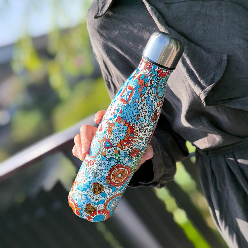 Unisex nan doppelwandige Isolierflasche aus Edelstahl mit Vakuumisolierung und auslaufsicherem Schraubverschluss Brehn