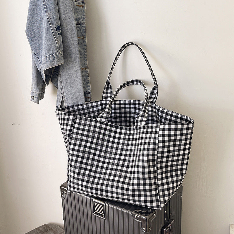 Stilvolle Karierte Utility Tote Bag Brehn