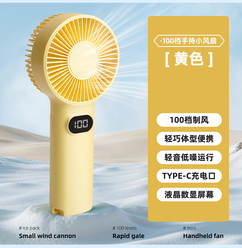 Damen tragbarer Mini-Ventilator mit 100 Geschwindigkeitsstufen und LCD-Anzeige Brehn